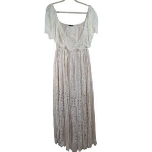 Aakaa Lace Maxi Dress, Size Large